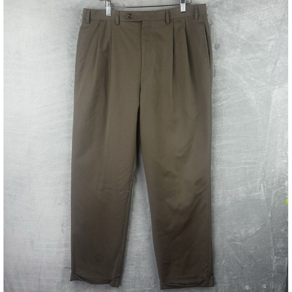 ralph lauren dress pants men 35x32‎ Brown Wool Trousers